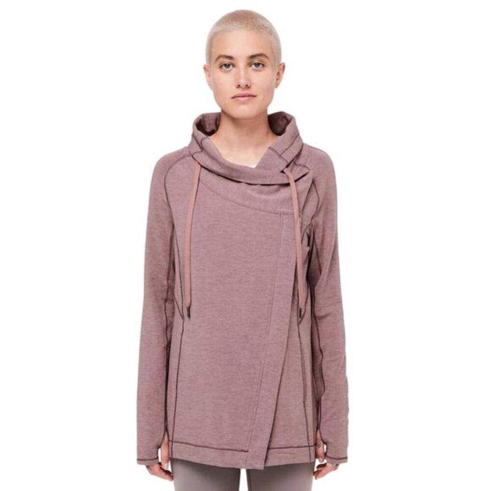 Lululemon Women's Coast Easy Wrap Heathered Misty Merlot Cardigan Sweater Size 2